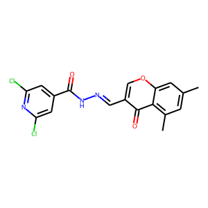 N'4-[(5,7-DIMETHYL-4-OXO-4H-CHROMEN-3-YL)METHYLIDENE]-2,6-DICHLOROPYRIDINE-4-CARBOHYDRAZIDE